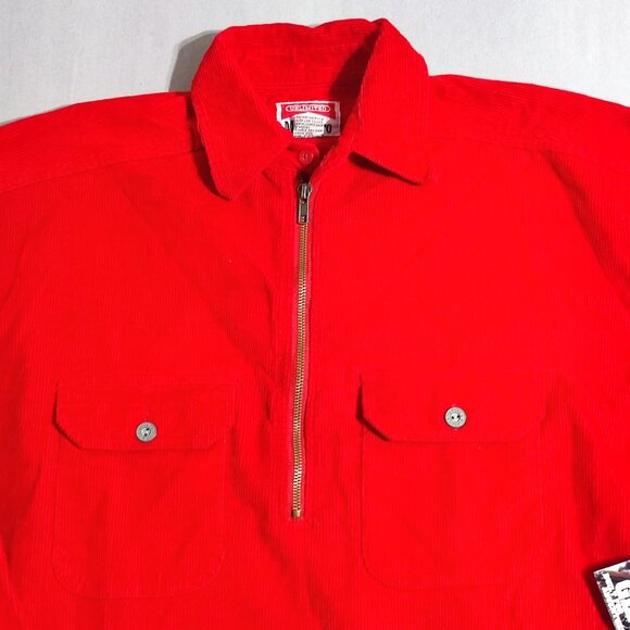 Vintage NWT Marlboro Unlimited 1/4 zip up corduroy jacket men's sz S red colour - Picture 2 of 13